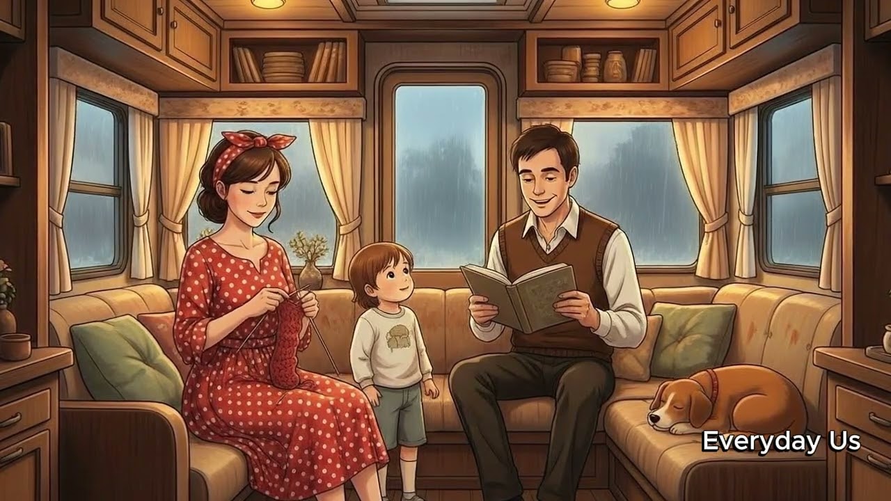 Rain on the Road, Warmth Inside Our Mobile Home🚐🤍🚐🏡 #ghiblistyle #familymoments #cozyasmr