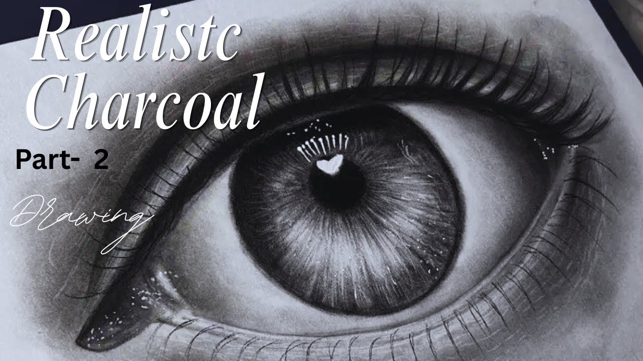 Live Charcoal Eye Drawing👁️ | Hyper Realistic Eye Sketch  🌸 Part-2