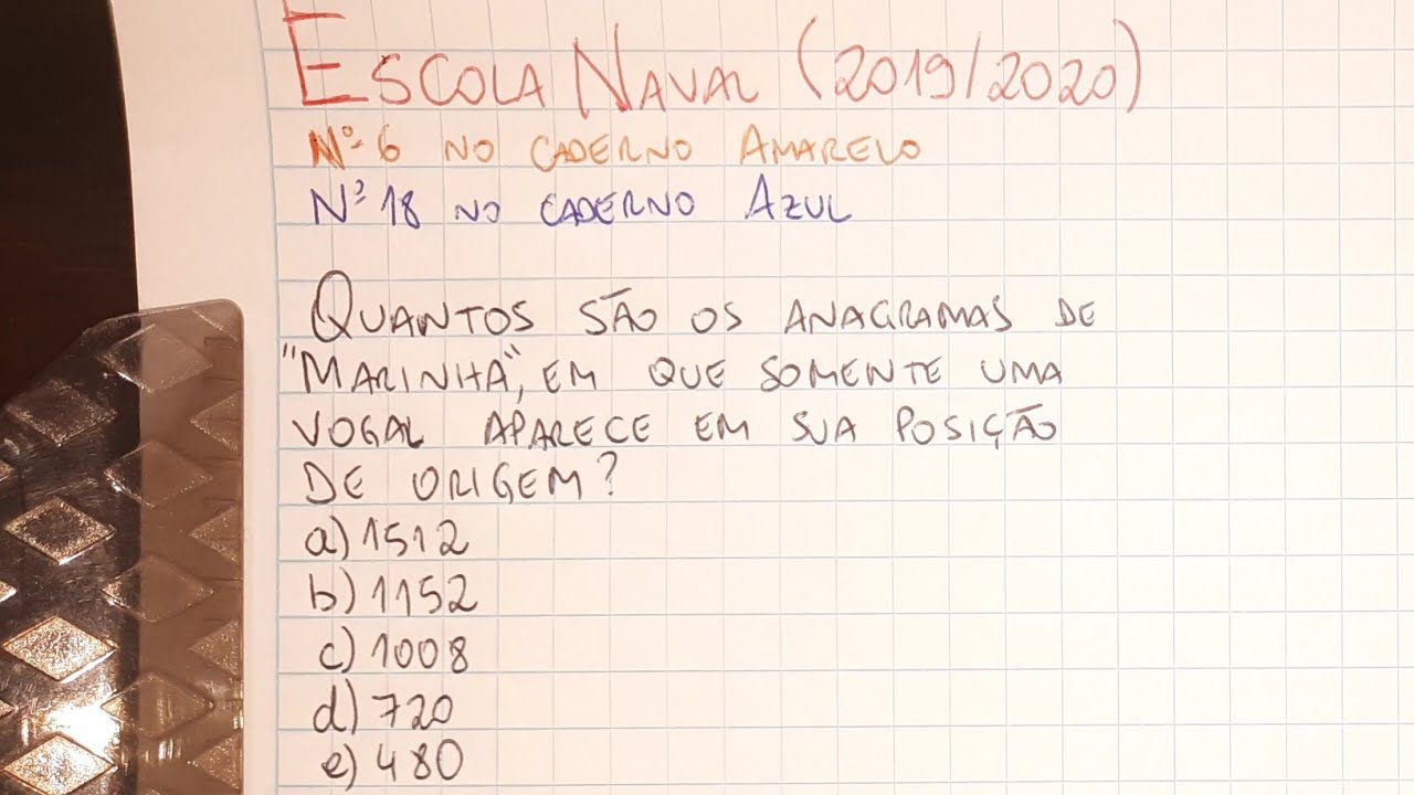 Escola Naval 2019/2020 - Anagramas da palavra 