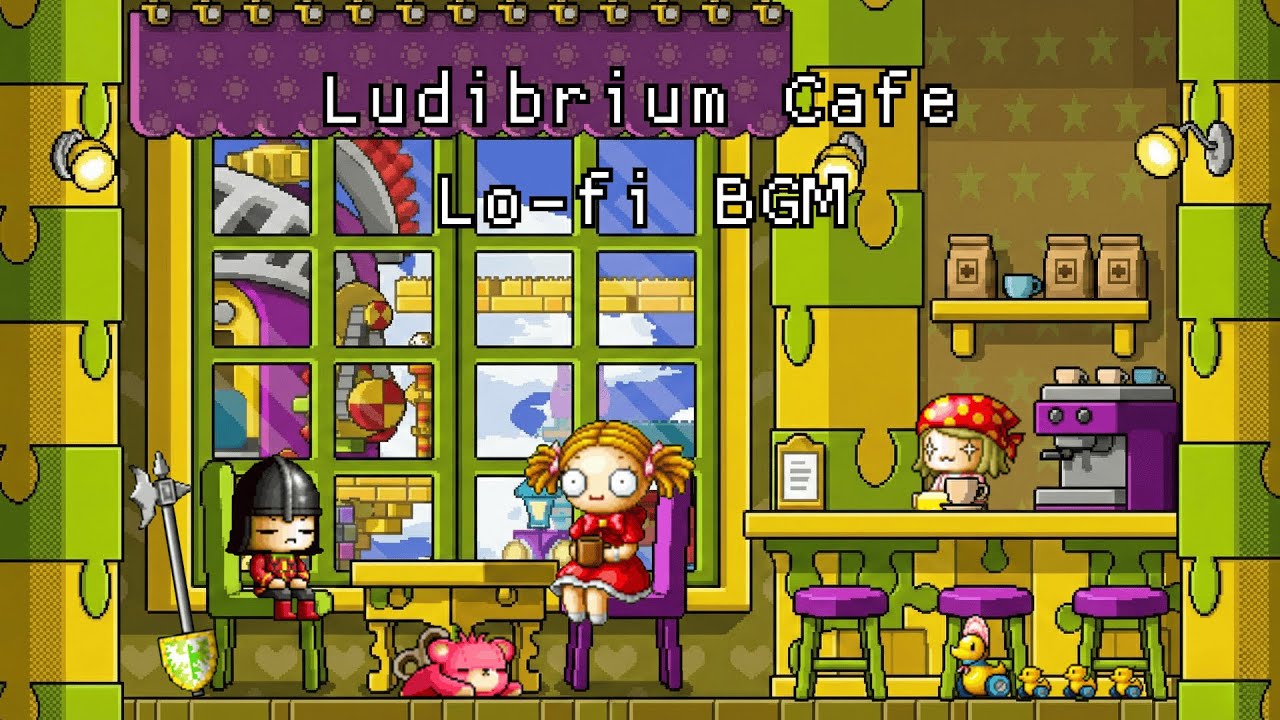 【作業用BGM】おもちゃのカフェでゆったり過ごす｜ルディブリアム Lofiアレンジ｜1時間耐久【Maple Story BGM】