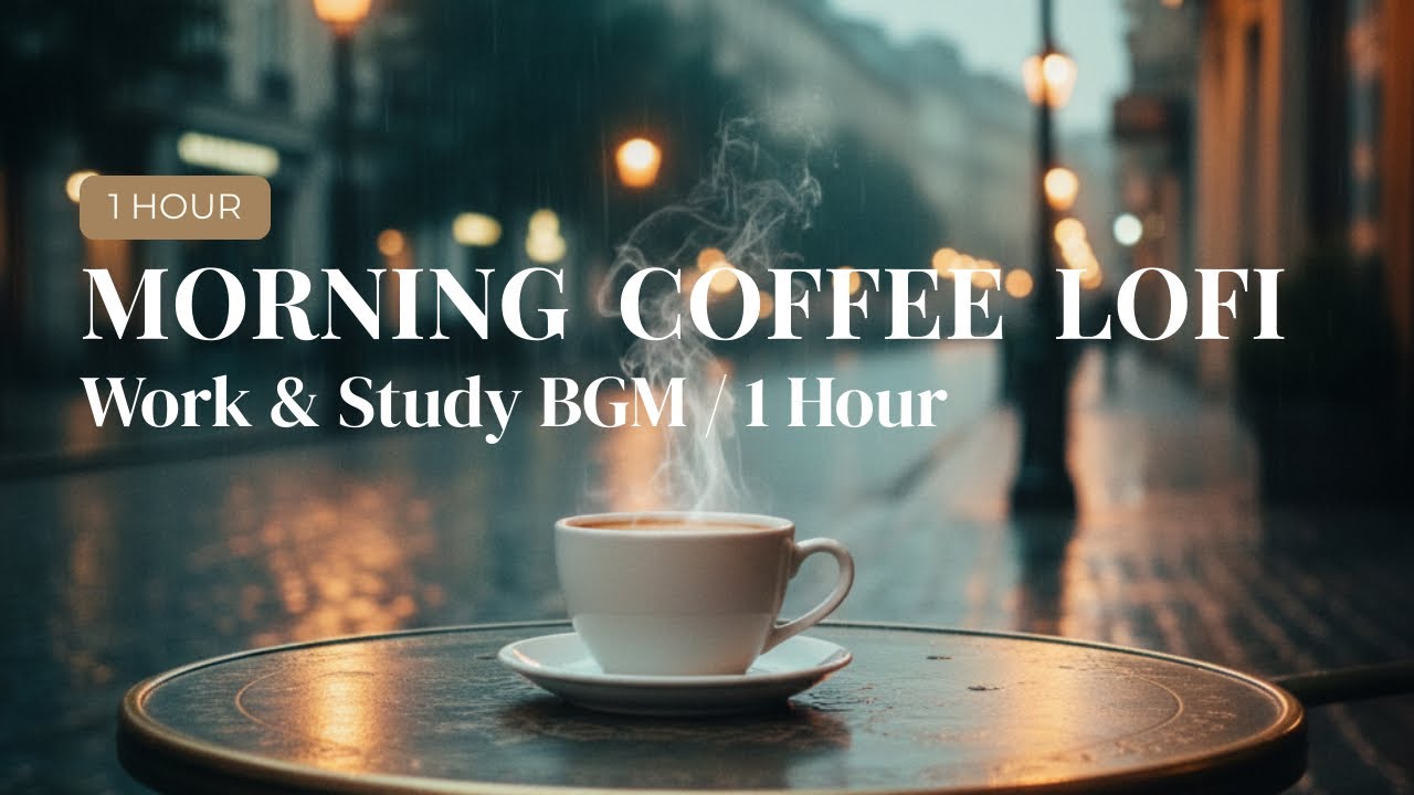 Rainy Morning Coffee Terrace ☕ LoFi Ambient Synth BGM for Study, Work, Relax