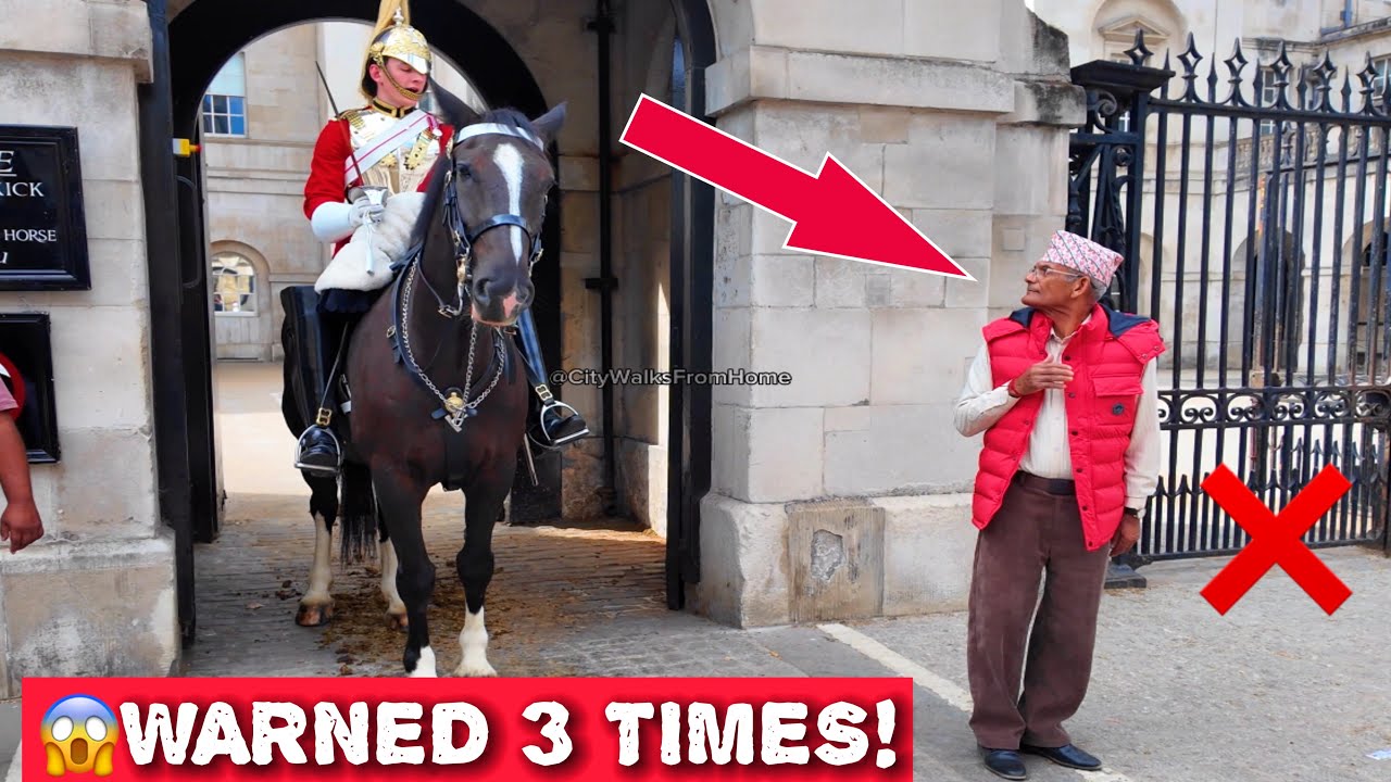❌Elderly Tourist CROSSES the Line… KING’S GUARD ISN’T HAVING IT‼️