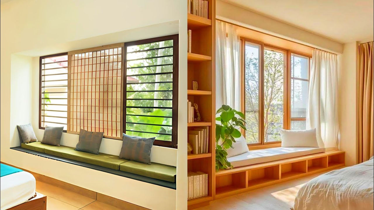 Modern Window Seating With Bench Storage Design | Bay Window Box Window | Window Seat Hacks Ideas