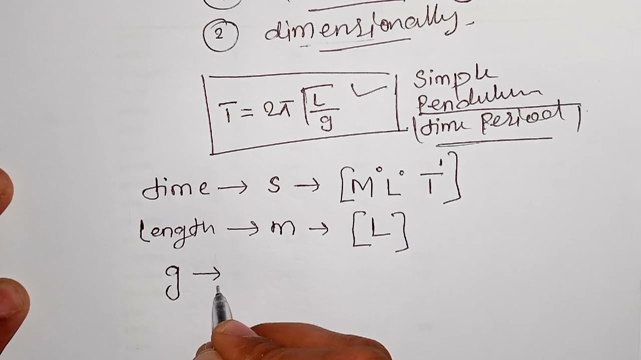 Deriving Formula Using Dimensional Analysis | Class 11 Physics Chapter 1 | Lecture 19