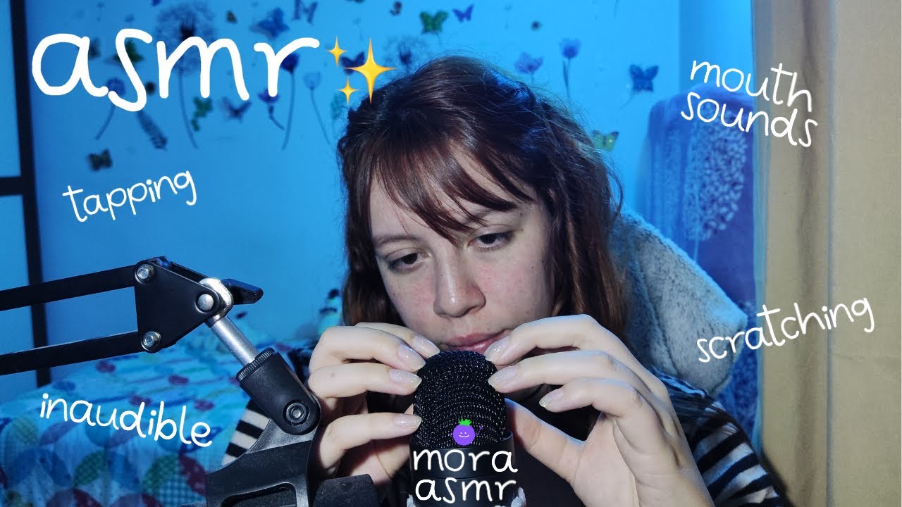 ASMR mouth sounds, inaudible, scratching, tapping y visuales