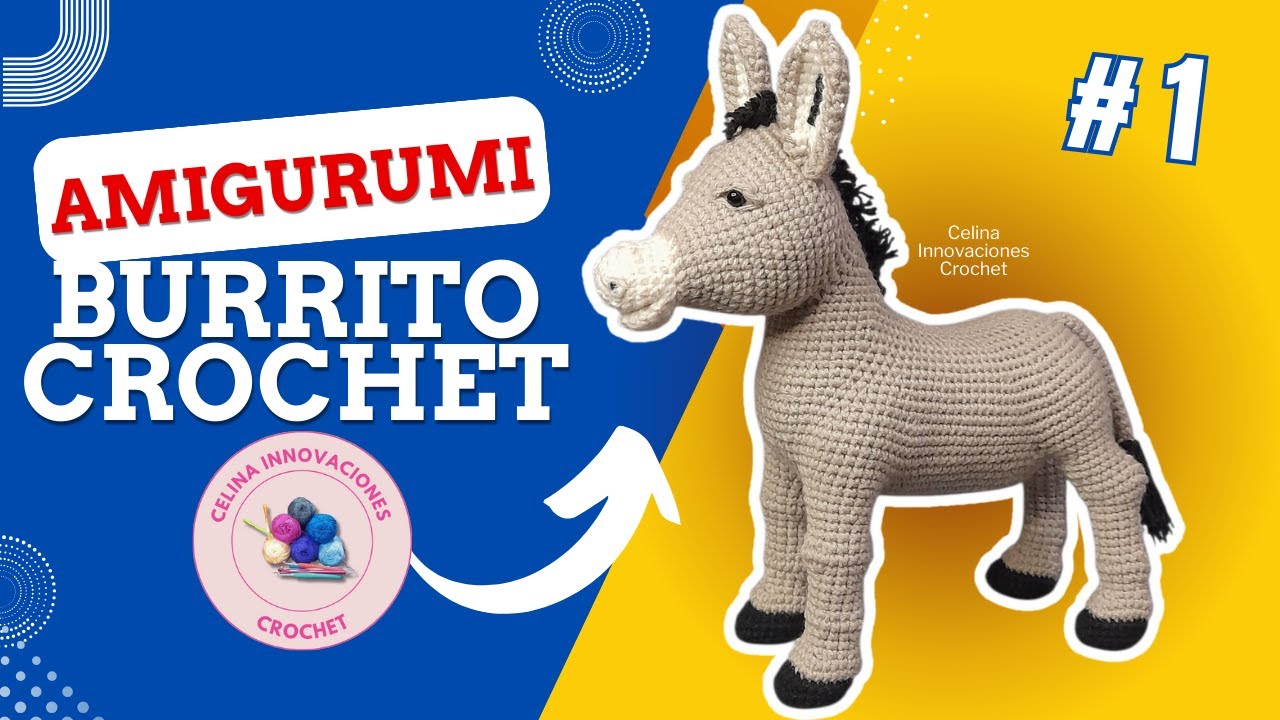 Урок вязания крючком 1: Ослик амигуруми от Celina Crochet Innovations