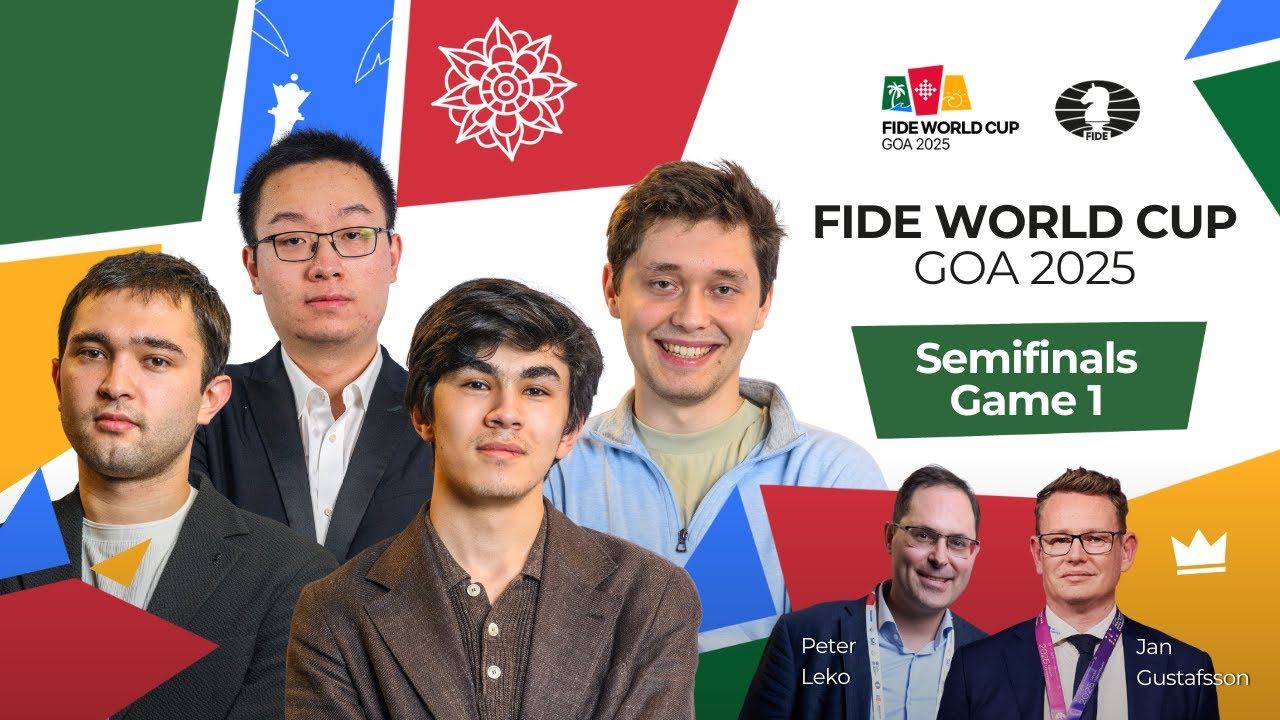 Chess ♟ | FIDE World Cup 2025 | Semifinals | Game 1 | ft.  🇨🇳Wei, 🇺🇿Sindarov, Esipenko, 🇺🇿Yakubboev