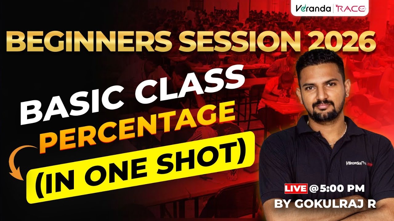 TARGET BANK EXAM 2026 | BEGINNER SESSION | BASIC CLASS | PERCENTAGE | BY GOKULRAJ SIR
