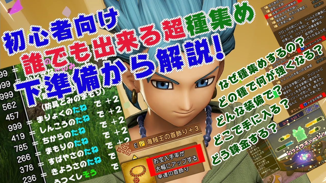 （初心者向け）タネ集め　なぜやるの？　どうやるの？　くわしく解説【ドラクエ11】