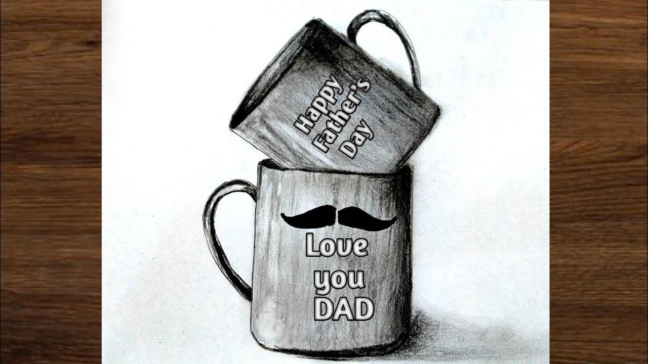 Happy Father's Day Drawing - pencilsketch / Father's Day special drawing easyfor beginners / Art