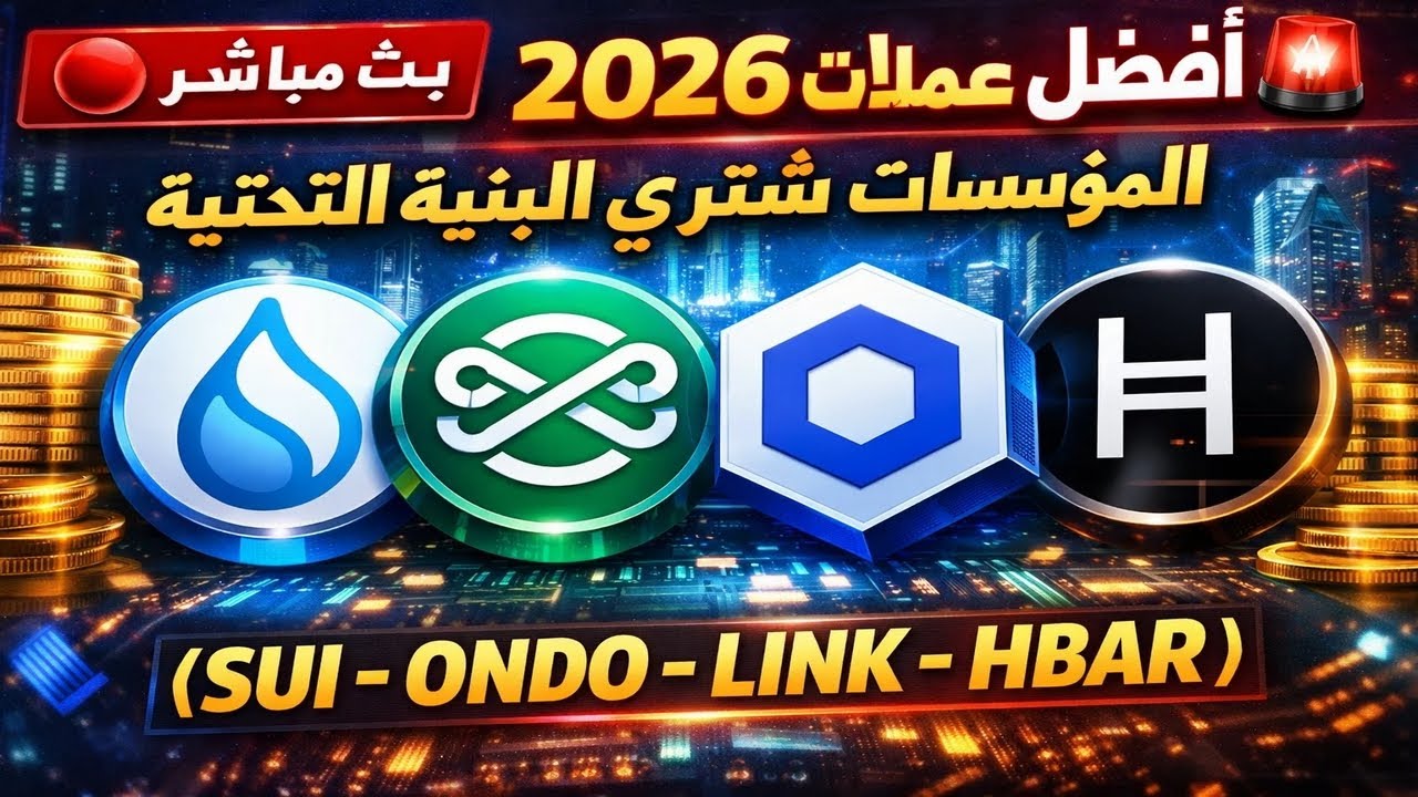 🔴 بث مباشر | 🚨 أفضل عملات 2026 | المؤسسات تشتري البنية التحتية (SUI – ONDO – LINK – HBAR)