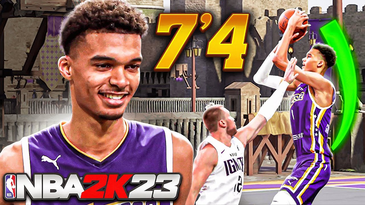 7'4 VICTOR WEMBANYAMA BUILD on NBA 2K23 - IMPOSSIBLE DEMIGOD BUILD 2K23