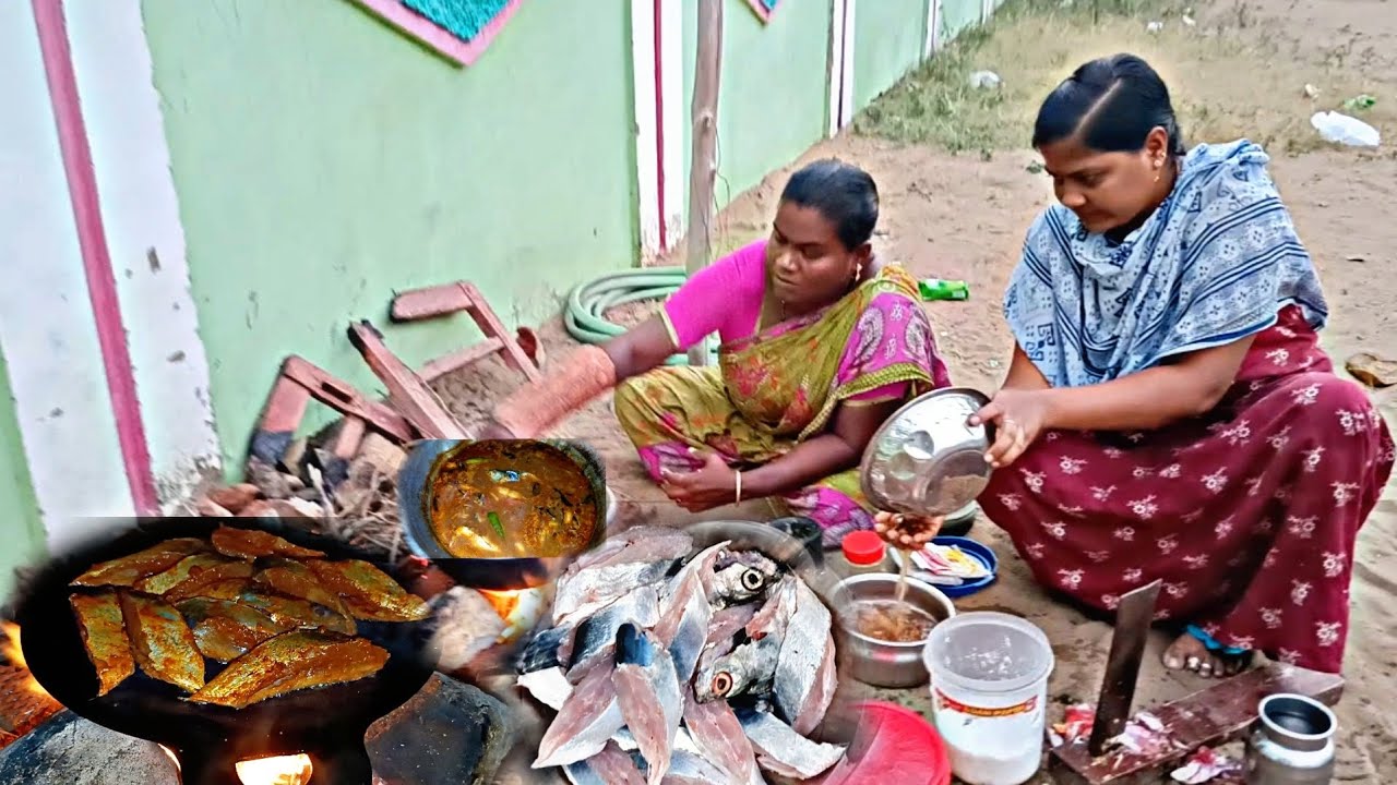 மதினி வீட்டில் இரவு நேர சமையல் குழம்பும் பொரியல்