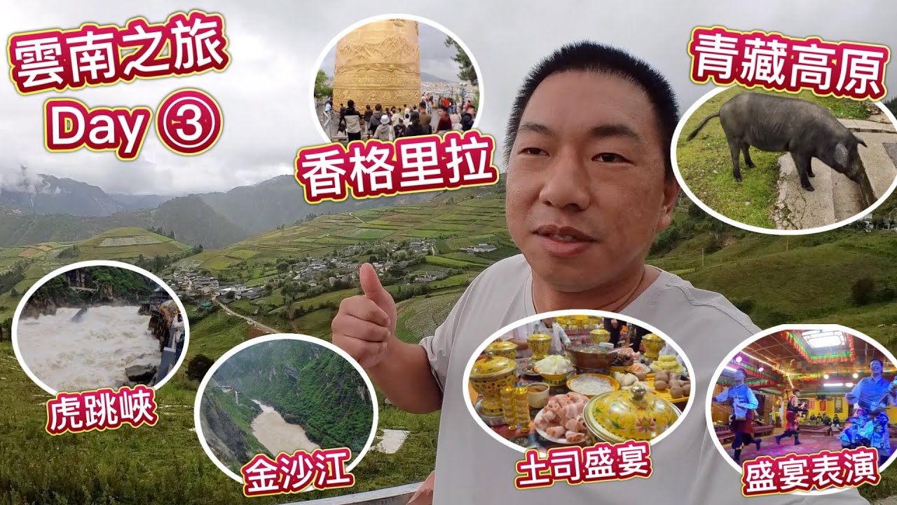 窮遊雲南 Day ③ 登上青藏高原，虎跳峽超壯觀，金沙江，轉吉祥幢，土司盛宴，民族表演，買手信，高反攻略，氧氣，口服液！