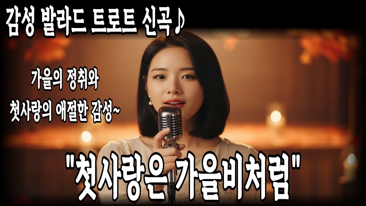 [발라드 트로트]🎧첫사랑은 가을비처럼 | 트로트 신곡 | 애절한 사랑 노래 | 감성 트로트