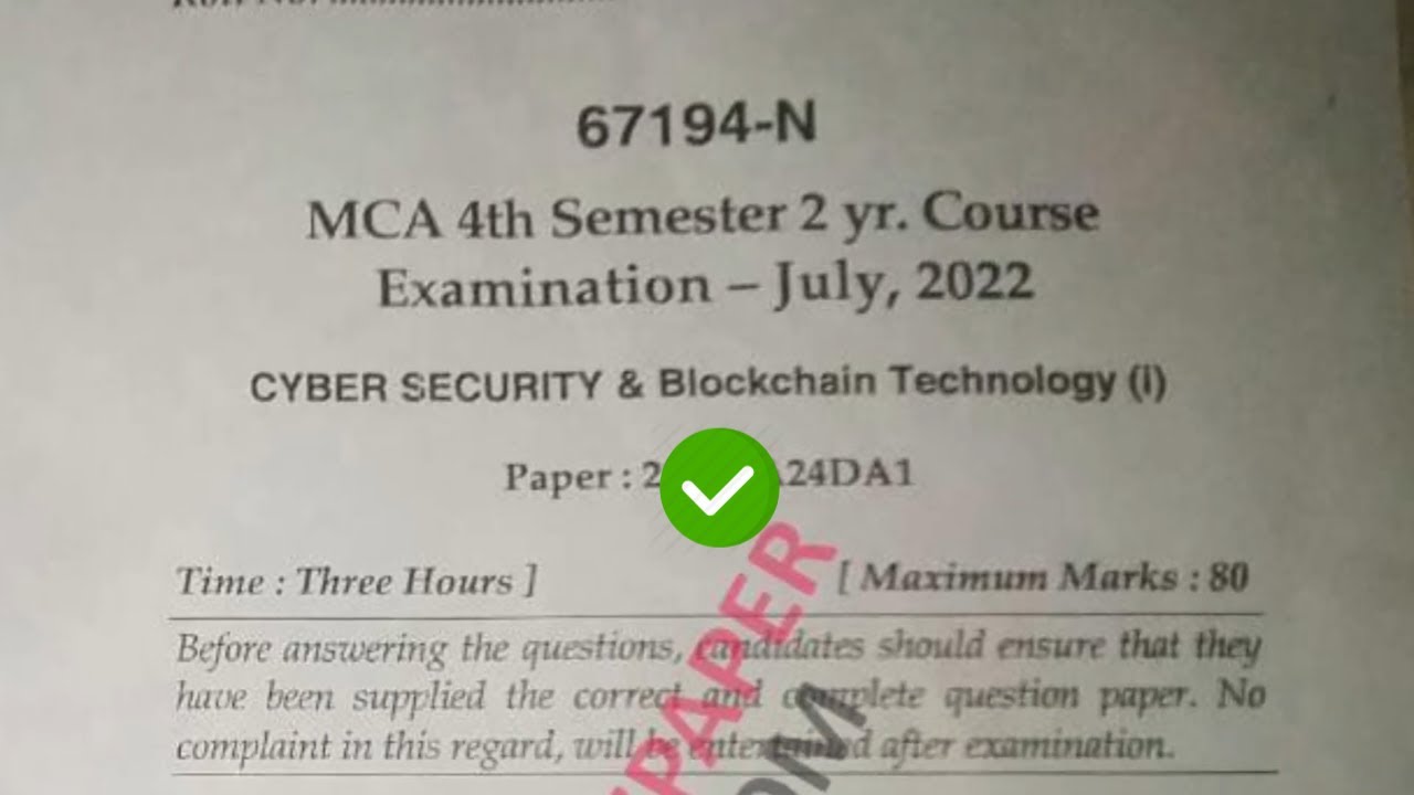 Mdu MCA 4th Sem CB Question Paper 2022