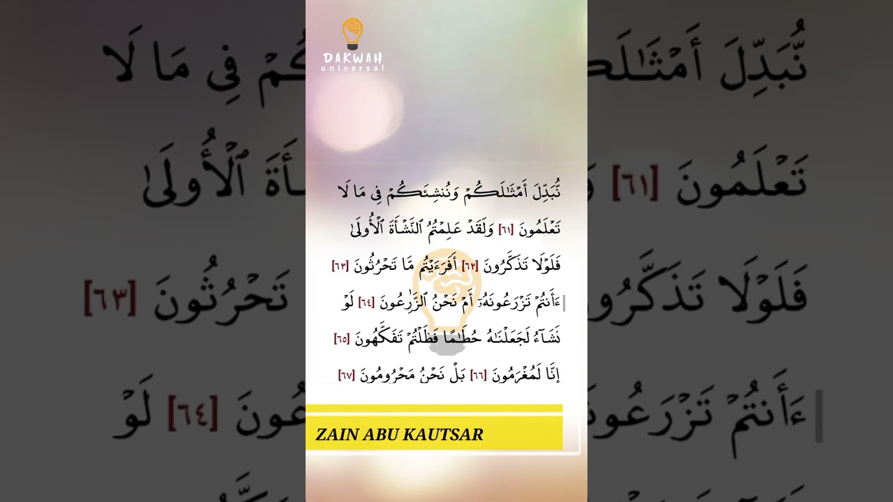 Surat al waqi'ah - voice : Zain abu kautsar