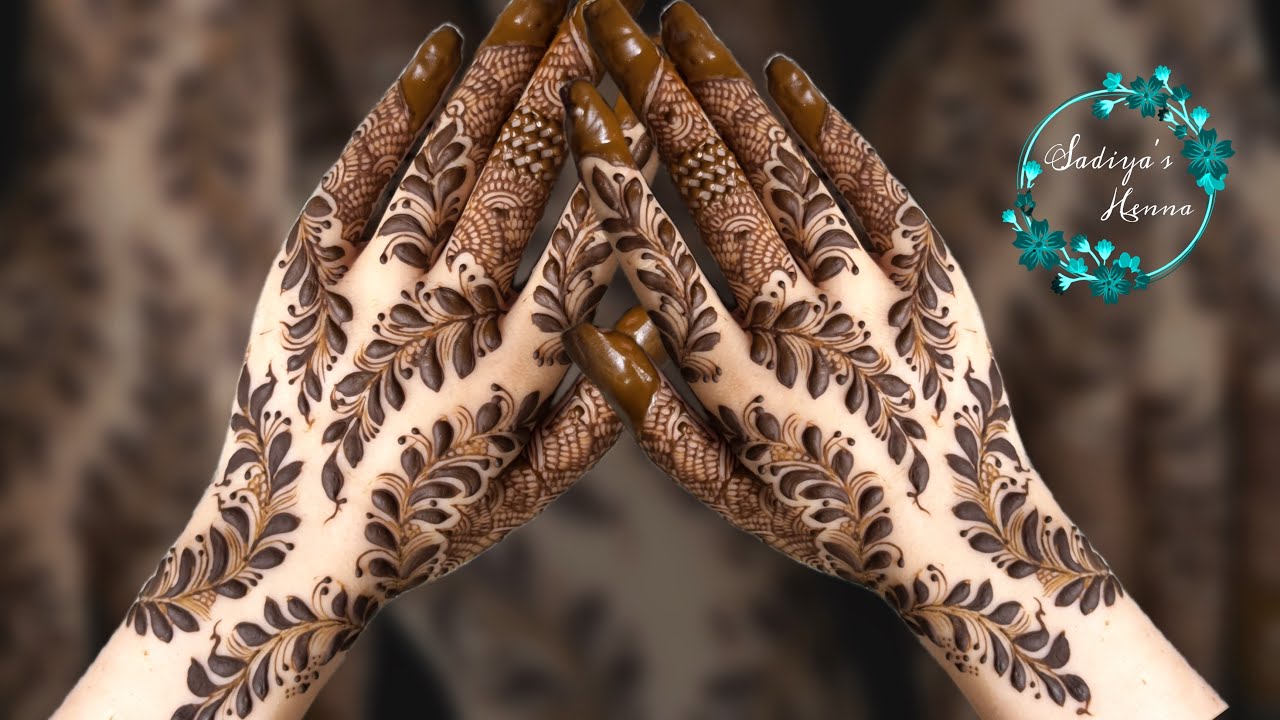 Easy back hand mehndi design | trending back mehndi design | leafy mehndi design|