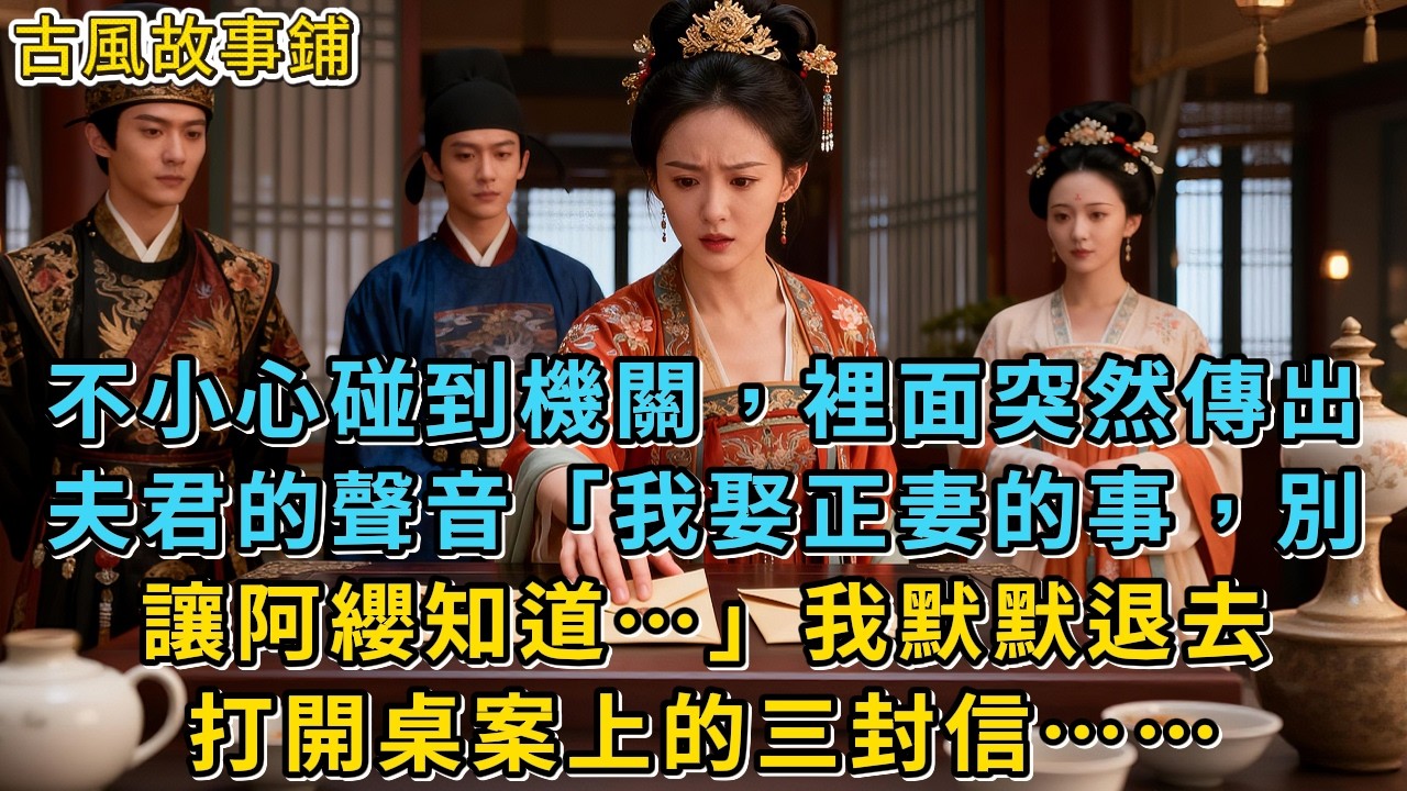 不小心碰到機關，裡面突然傳出夫君的聲音「我娶正妻的事，別讓阿纓知道…」我默默退去打開桌案上的三封信……#小說 #重生 #復仇 #女頻 #有聲小說 #爽文 #完結 #一口氣看完