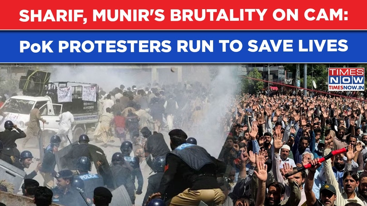 Pakistan PM Sharif's Brutality On Cam: PoK Protesters Run To Save Lives As Munir's Men Fire Gunshots