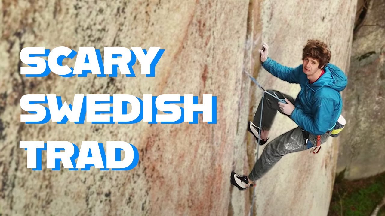 Will Stanhope climbs scary trad in Bohuslan Sweden