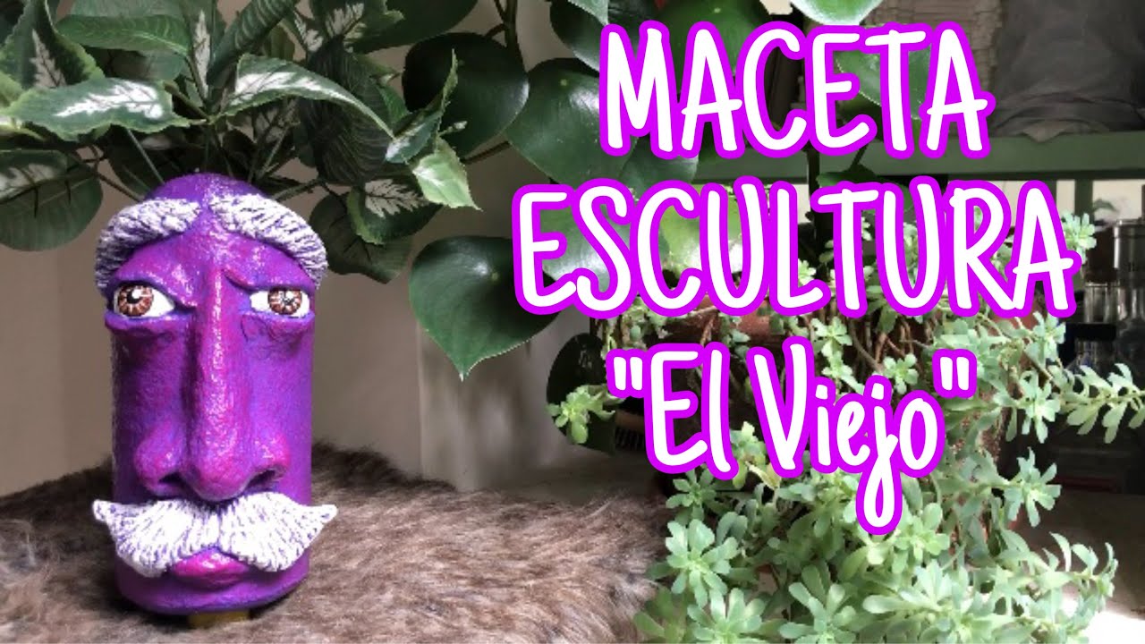 ♻️ 22-Como hacer Maceta con Rostro con Papel Mache/How to make flower pots with paper mache