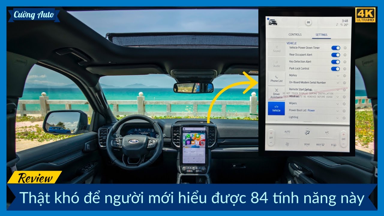 Hướng dẫn sử dụng từng tính năng trên màn hình FORD EVEREST 2023.