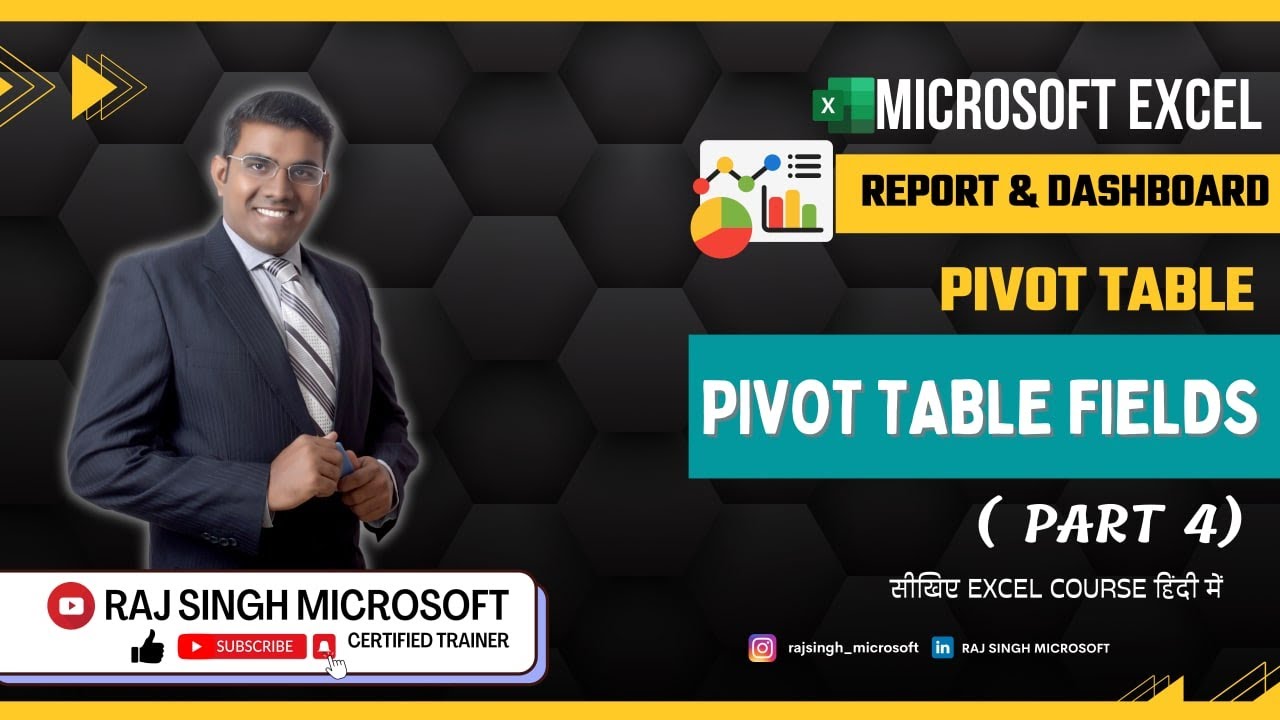 How to use Excel pivot table fields to analyze data | Raj Singh Microsoft | Lesson no. 4