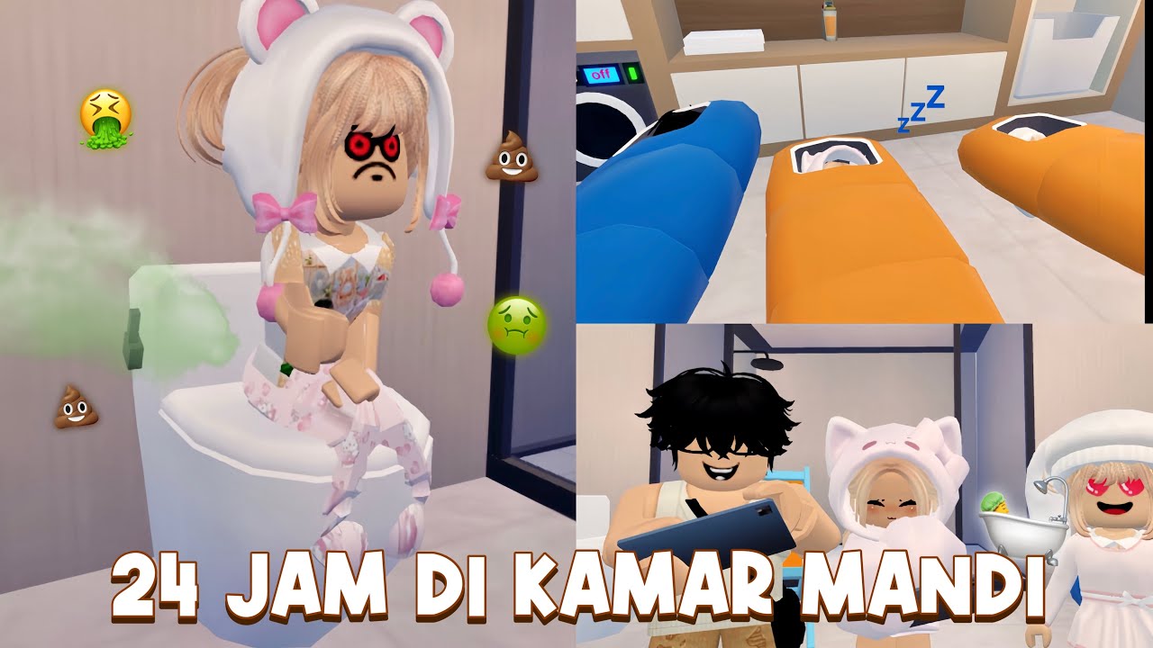 24 JAM DI KAMAR MANDI 🛀🤢 BAU BANGET! Ngapain Aja Yaa... 😲 | ROBLOX INDONESIA 🇮🇩 |