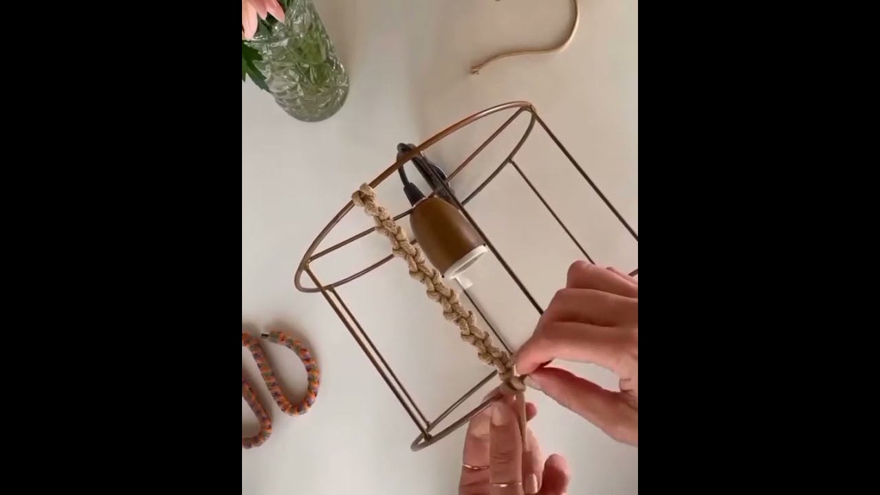 MAKROME İPLE AVİZE YAPIMI/ chandelier making with macrame thread/#diytiktok#evdekal