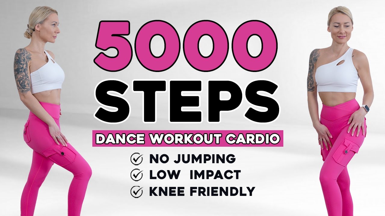 🔥5000 STEPS IN 30 MIN🔥 Walking Cardio Dance🔥Workout to Burn Fat, Mood Booster, No Repeat No Jumping🔥
