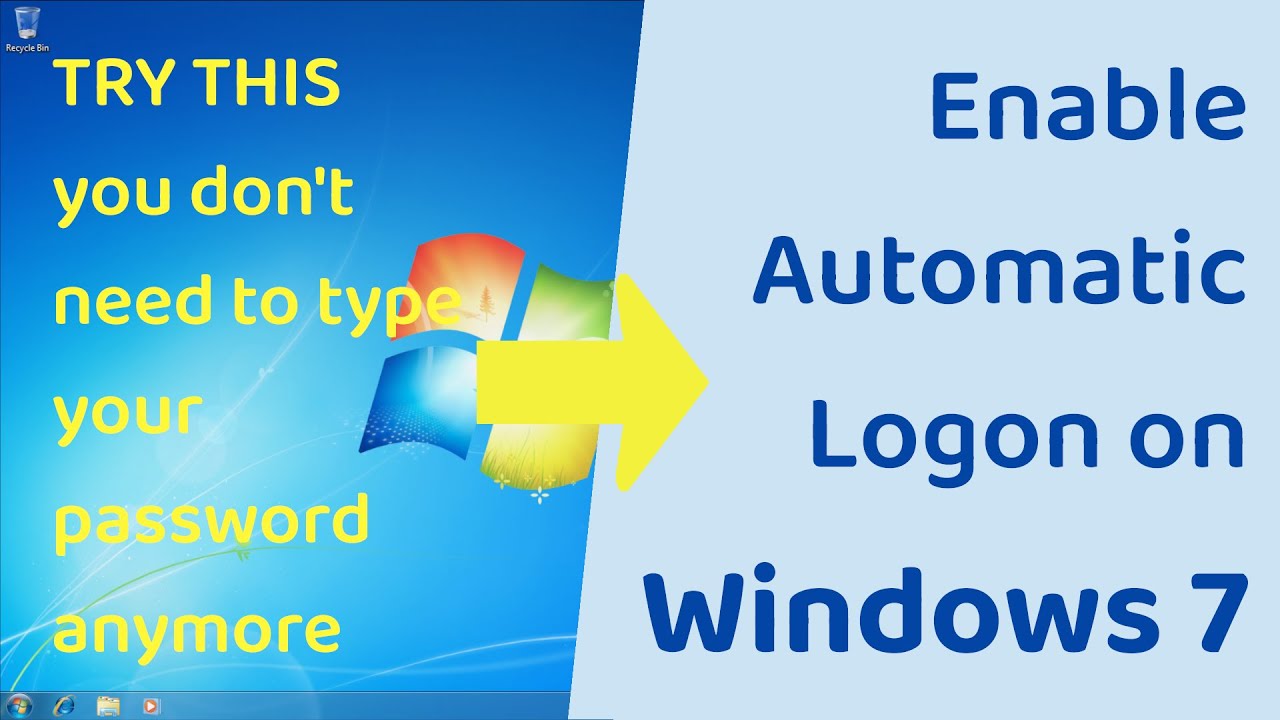 Enable/Disable Automatic login in Windows 7. Autologon to Windows 7 without typing password...