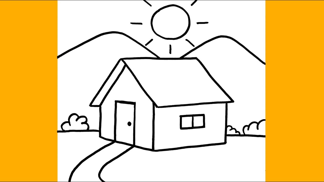 Sehr Einfaches Haus Zeichnen 🏡 | Kinderleichtes Schritt-f&uuml;r-Schritt Landschafts- und Haus-Tutorial