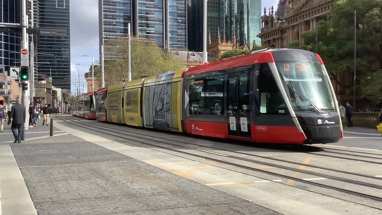 Transdev Sydney 023, 024 (L2) Departing Town Hall Stop