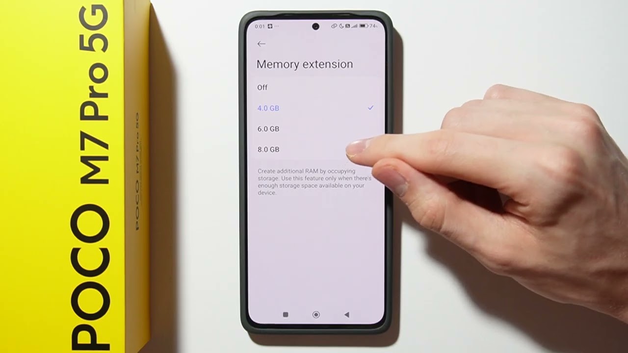 POCO M7 Pro 5G: How to use RAM Extension