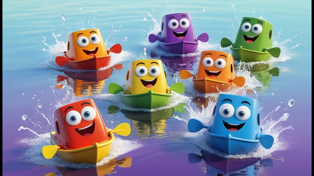 Seis Pequeños Barcos Splash Splash Splash | Canciones del Mar y Números para Niños