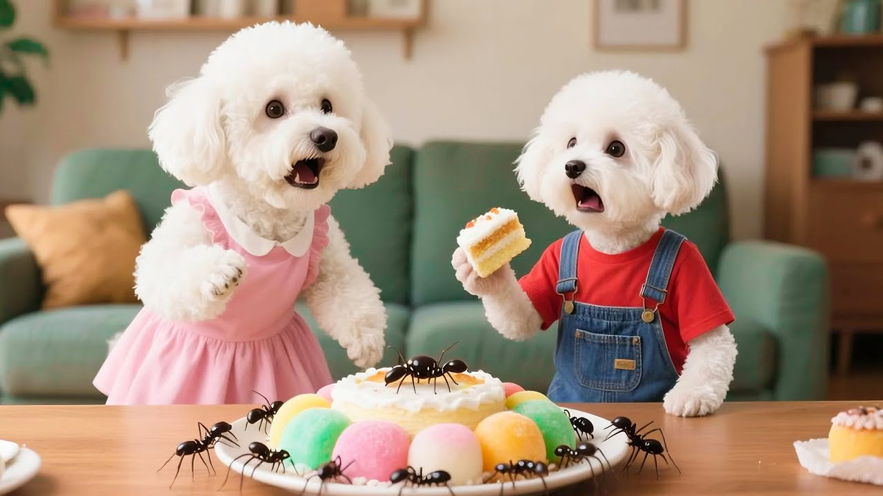 강아지의 모치가 개미에게 먹혀버렸다 &ndash; 강아지 엄마가 직접 새로 맛있는 모치를 만들어줬다! 🐶🍡