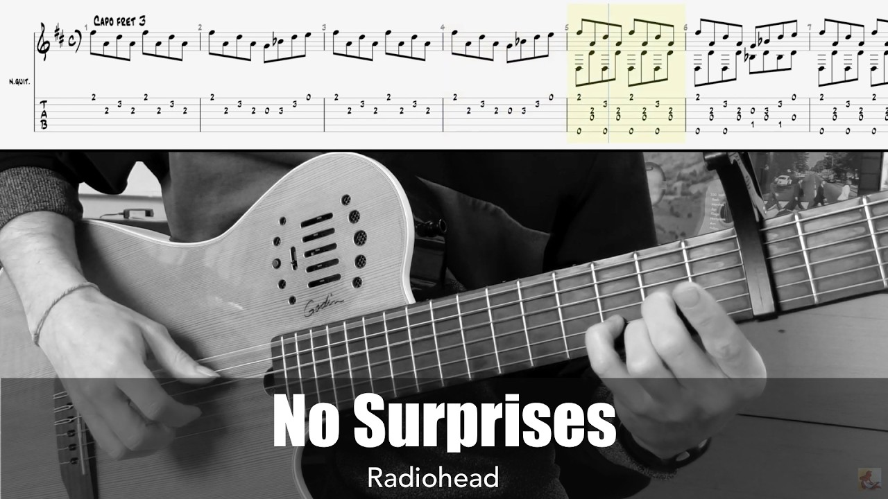 No Surprises - Radiohead (Fingerstyle guitar + TAB)