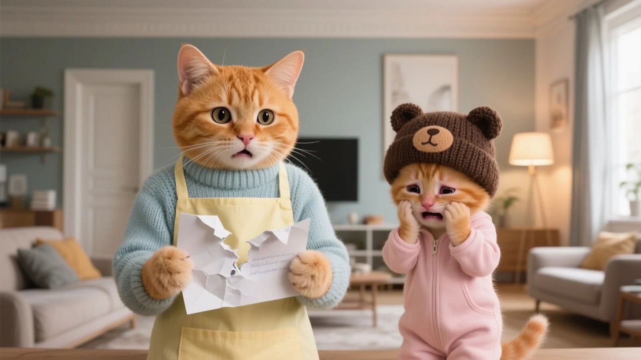 Ginger Kitten's letter was damaged💌📮! What will Mama Cat do to fix it?📸