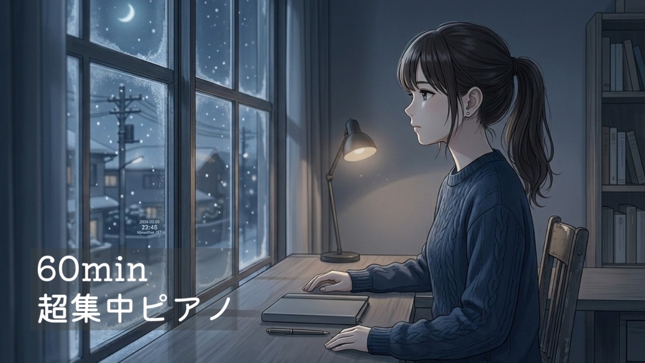 解けない夜｜60分・ミニマルピアノ【Deep Focus 作業用BGM】
