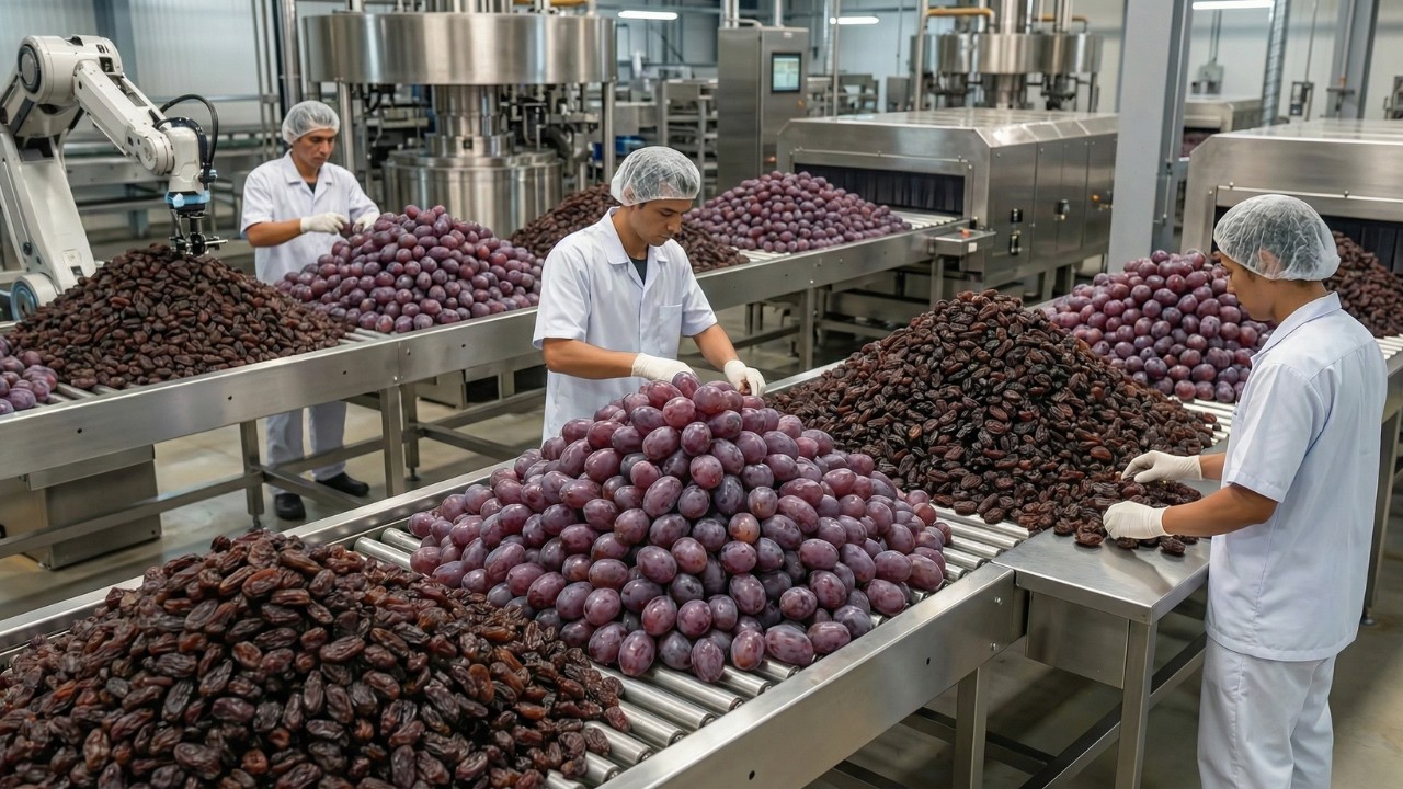 This Is How 10,000 Raisins Are Sorted PER SECOND Inside A Modern Factory (AI Technology)