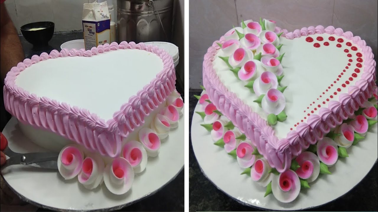 Heart Shape Engagement Cake Design |Engagement Cake Decorations |Love Cake