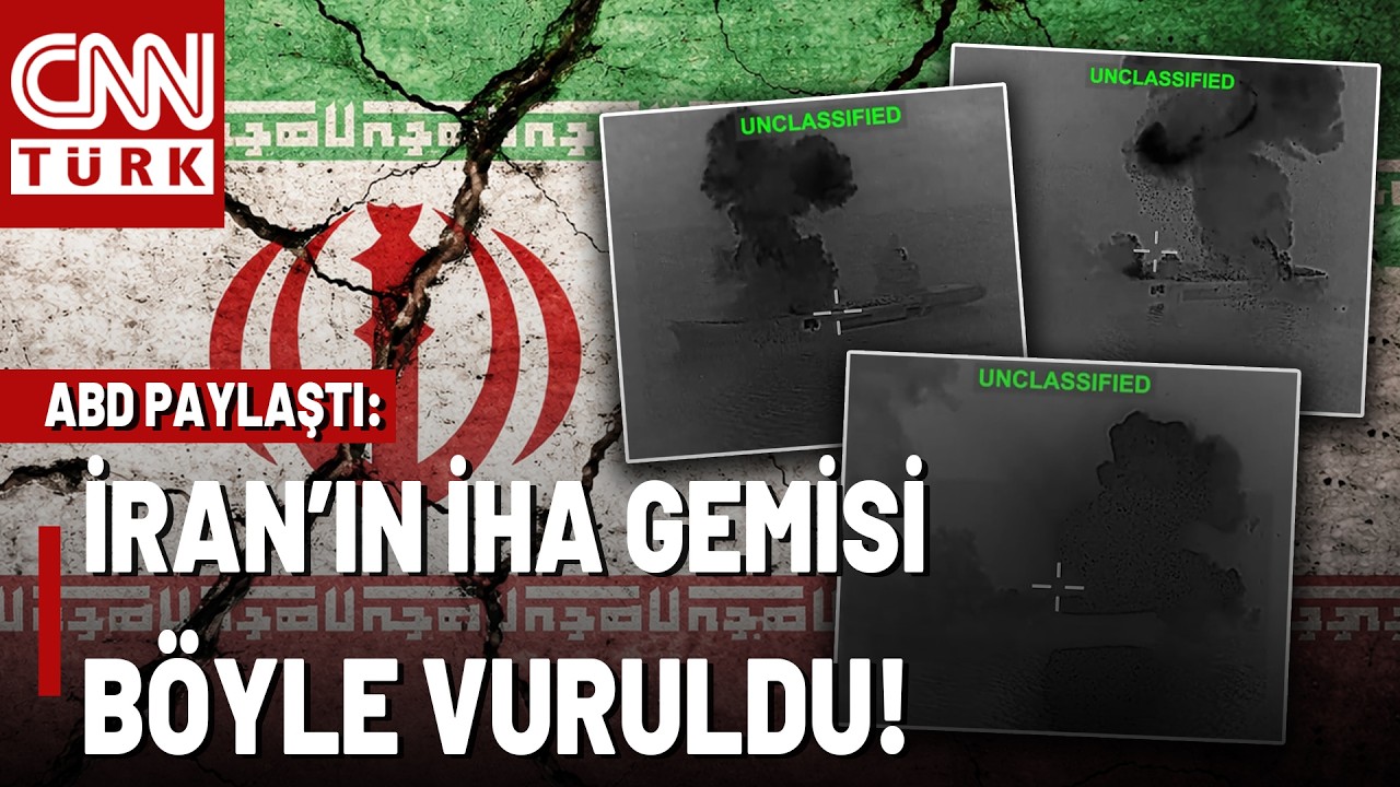 SON DAKİKA🚨ABD, İran'ın İHA Gemisini Vurdu! İşte O Görüntüler...