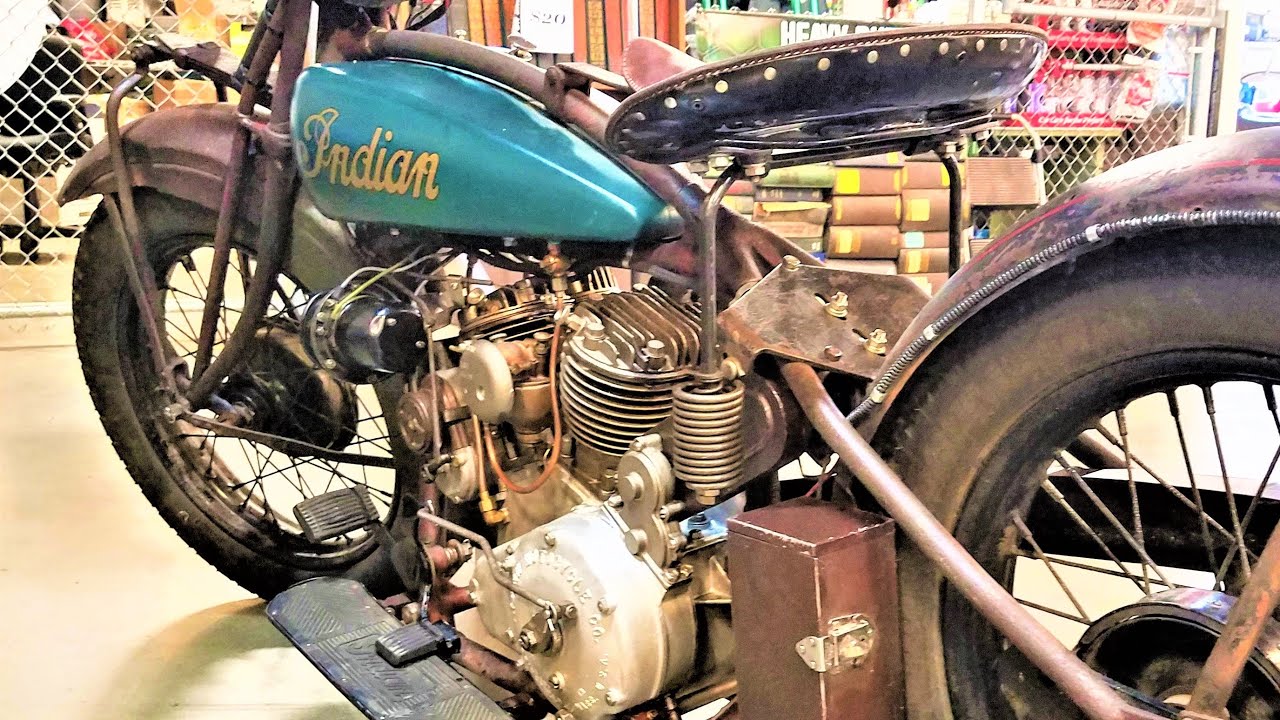 1930 Indian 101 Scout 45ci 740cc Classic Vintage motorbike Close-up View