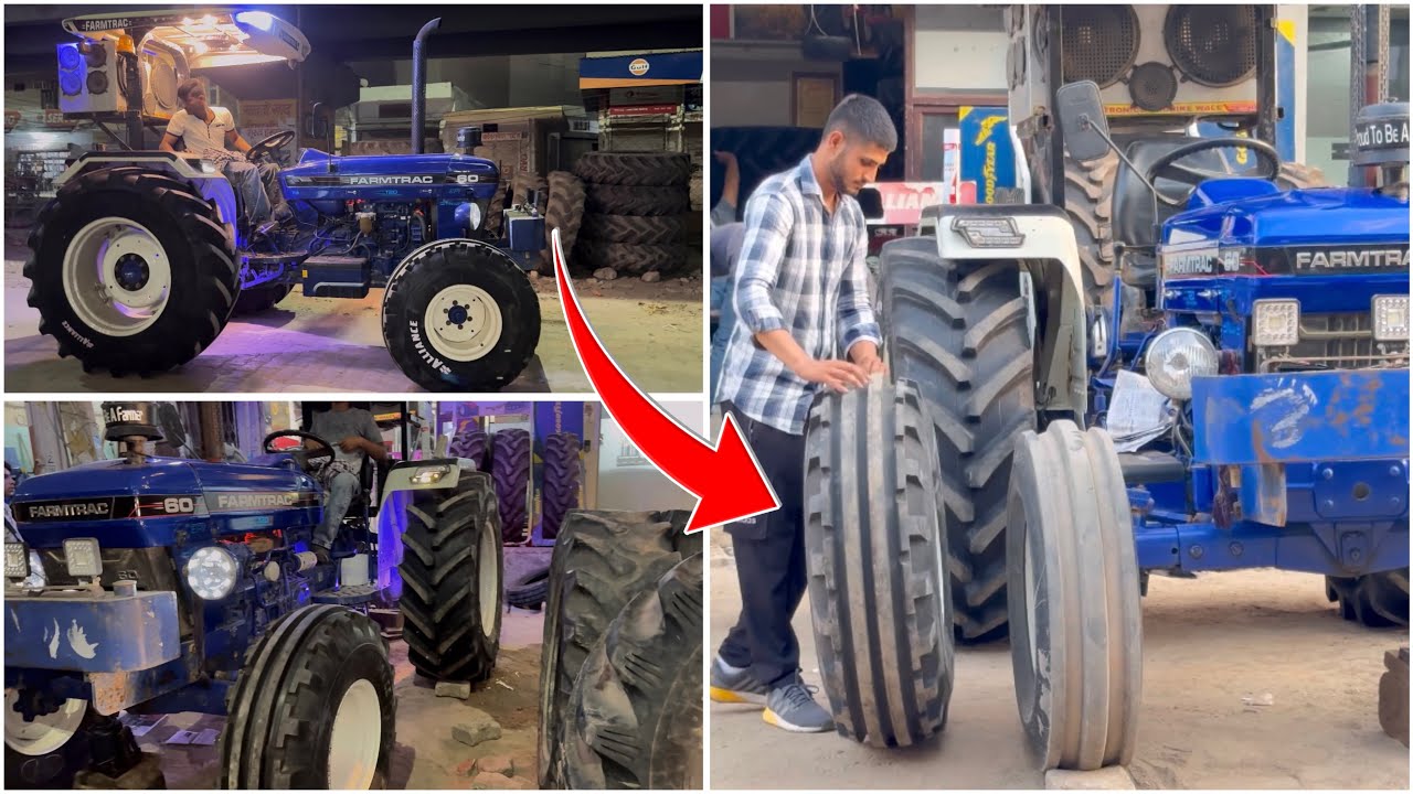 Finally New Tyre Done Farmtrac 60 । चारों टायर नये डलवा दिए 😍। अब देखो लुक कैसी है ।