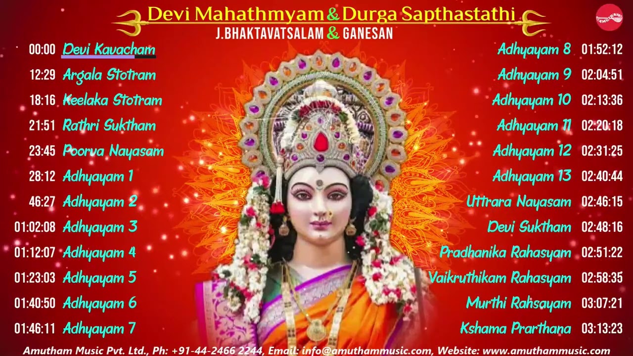 Devi Mahathmyam & Durga Sapthastathi (Full Verson) || J Bhaktavatsalam & Ganesan (Juke Box)
