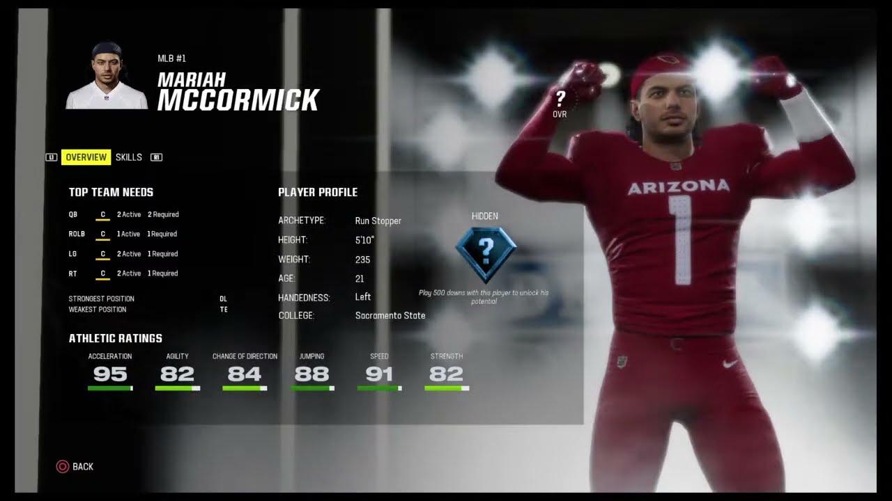 Madden 25 Arizona Cardinals All Pro franchise yr 2 NFL Draft first 3 rounds only 'stream