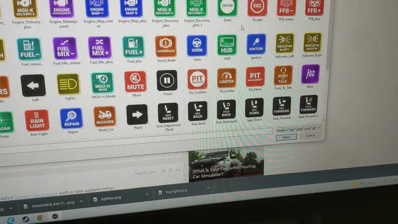 how to add/bind buttons on stream deck for assetto /beamng