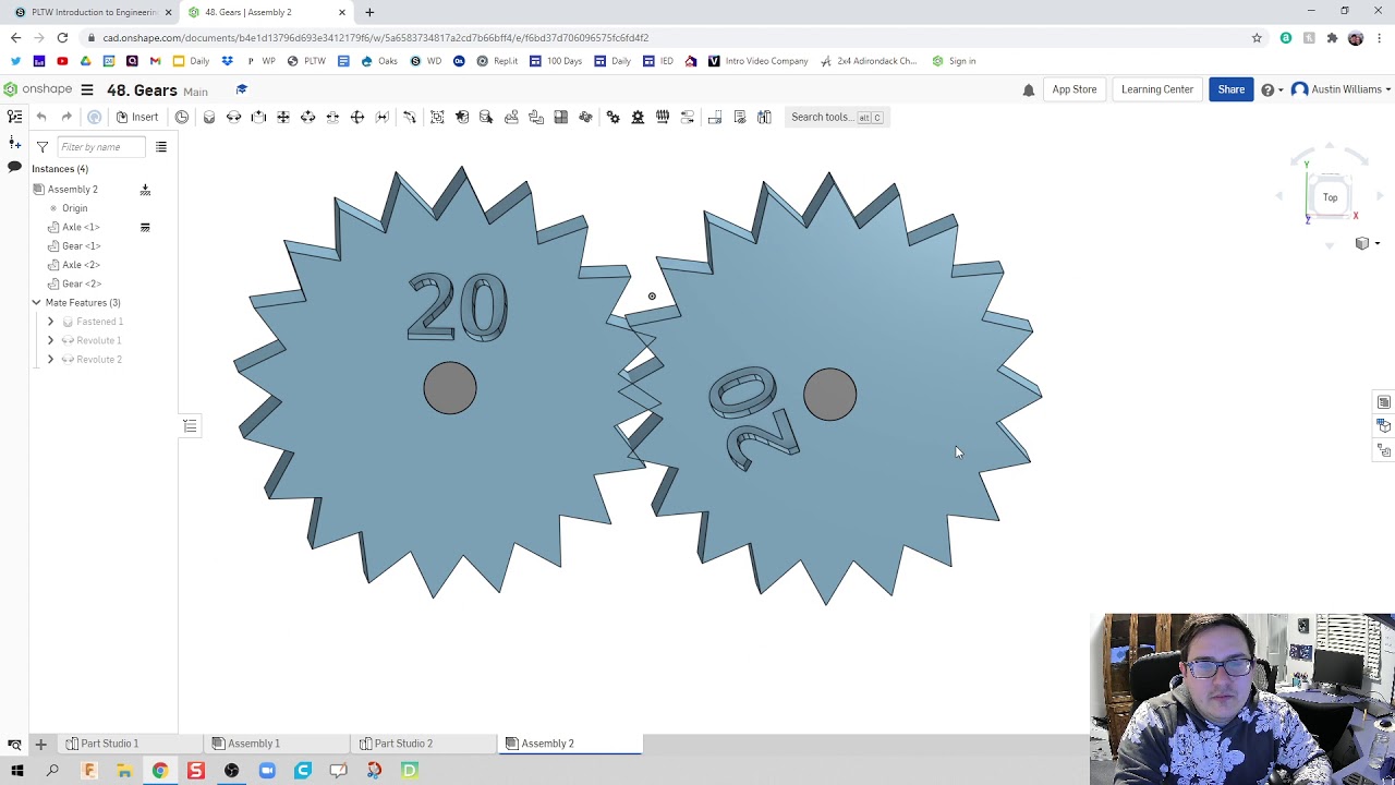 One-to-One Gear System - Day 48 of 100 OnShape Journey