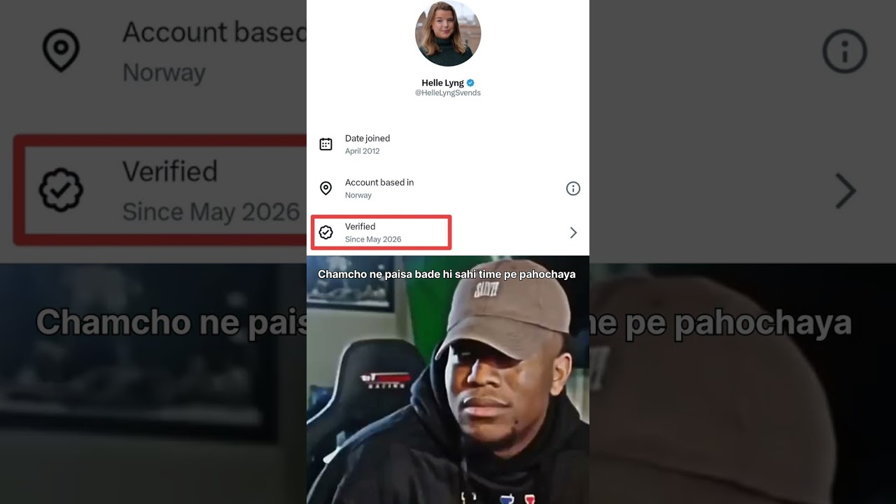 Helle lyng X account verified in this month, this is just a coincidence or something more 😀